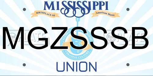 MGZSSSB Mississippi License Plate