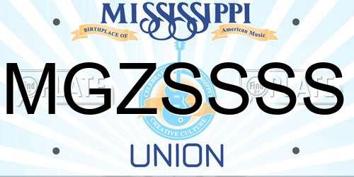 MGZSSSS Mississippi License Plate