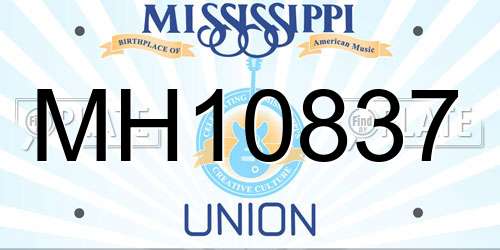 MH10837 Mississippi License Plate