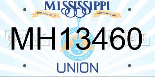 MH13460 Mississippi License Plate