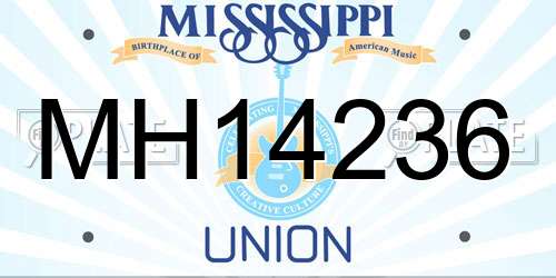 MH14236 Mississippi License Plate