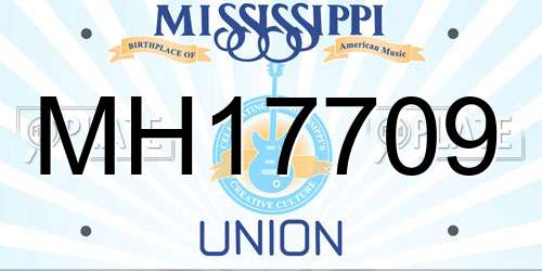 MH17709 Mississippi License Plate