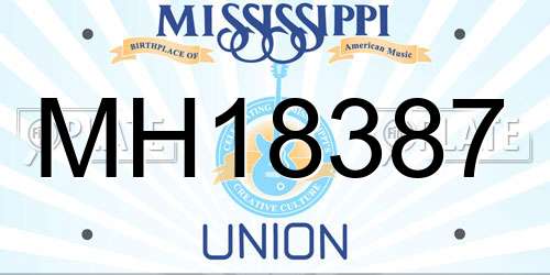 MH18387 Mississippi License Plate