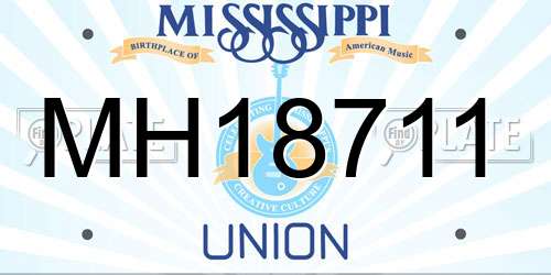 MH18711 Mississippi License Plate