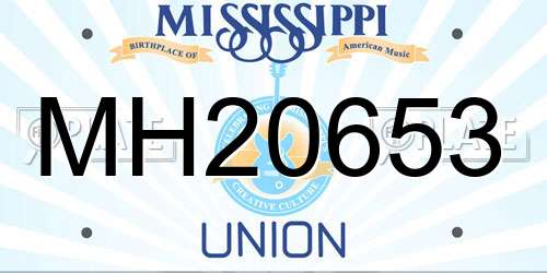 MH20653 Mississippi License Plate