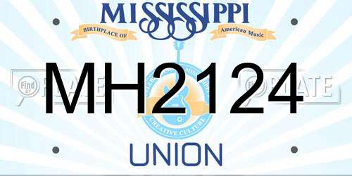 MH2124 Mississippi License Plate