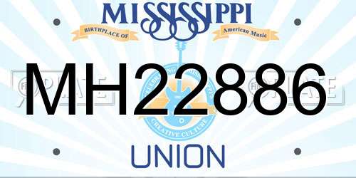 MH22886 Mississippi License Plate