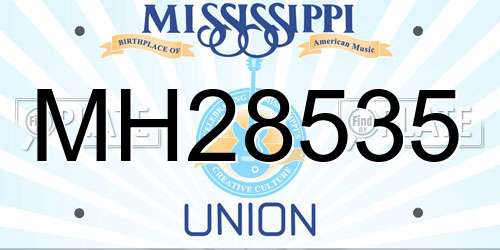MH28535 Mississippi License Plate
