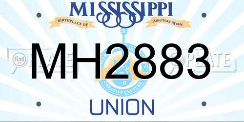 MH2883 Mississippi License Plate