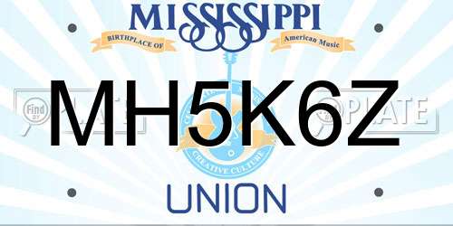 MH5K6Z Mississippi License Plate