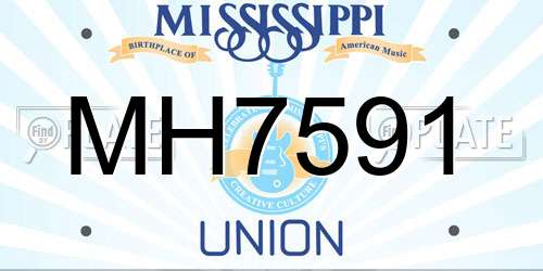 MH7591 Mississippi License Plate