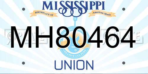 MH80464 Mississippi License Plate