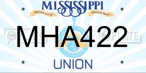 MHA422 Mississippi License Plate