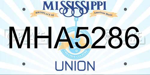 MHA5286 Mississippi License Plate