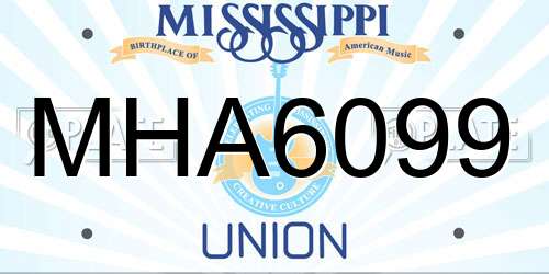 MHA6099 Mississippi License Plate