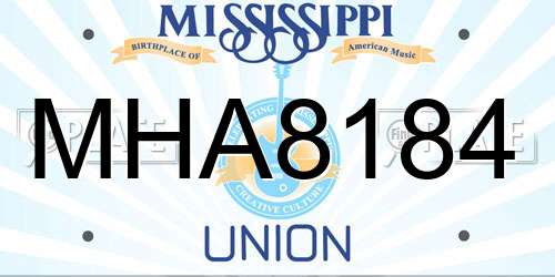 MHA8184 Mississippi License Plate