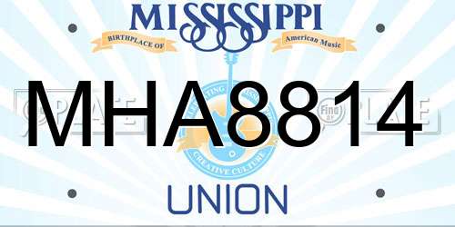 MHA8814 Mississippi License Plate