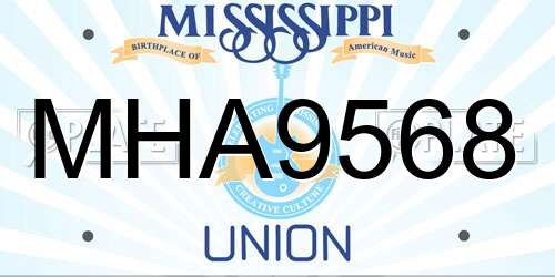 MHA9568 Mississippi License Plate