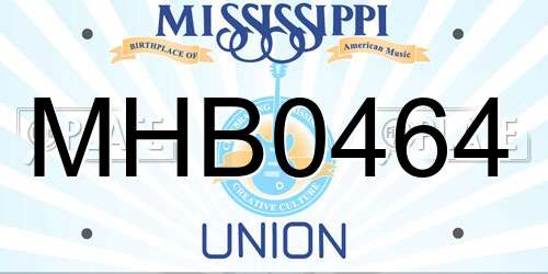 MHB0464 Mississippi License Plate