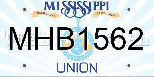 MHB1562 Mississippi License Plate