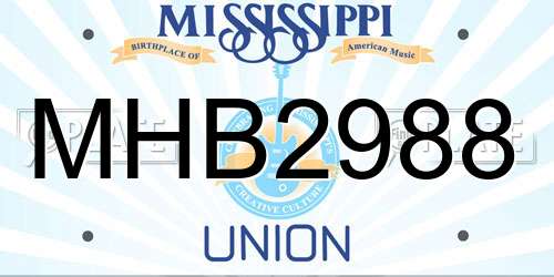 MHB2988 Mississippi License Plate