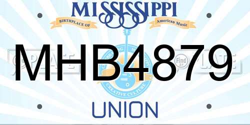MHB4879 Mississippi License Plate