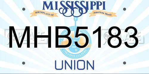 MHB5183 Mississippi License Plate