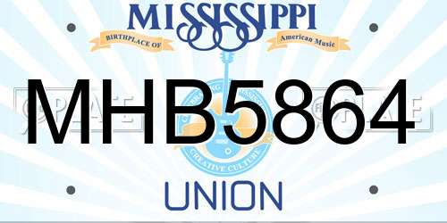 MHB5864 Mississippi License Plate