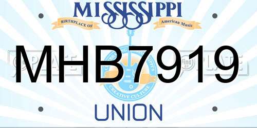 MHB7919 Mississippi License Plate