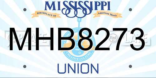 MHB8273 Mississippi License Plate