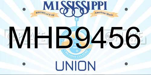 MHB9456 Mississippi License Plate