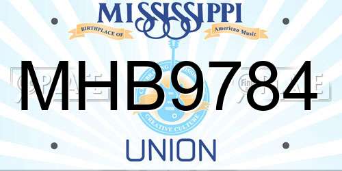 MHB9784 Mississippi License Plate