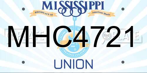 MHC4721 Mississippi License Plate