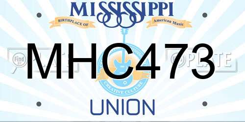 MHC473 Mississippi License Plate