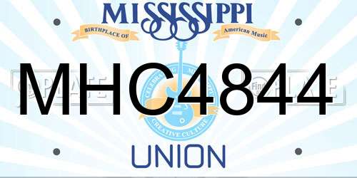MHC4844 Mississippi License Plate