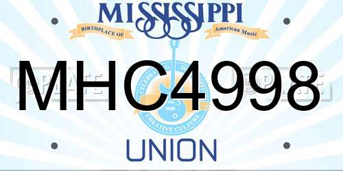 MHC4998 Mississippi License Plate