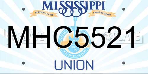 MHC5521 Mississippi License Plate