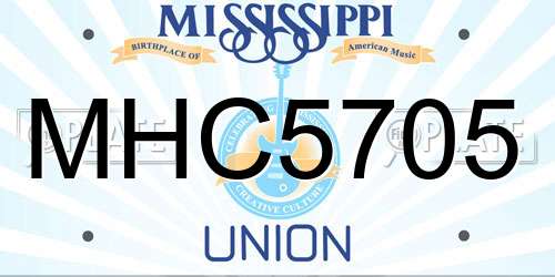 MHC5705 Mississippi License Plate