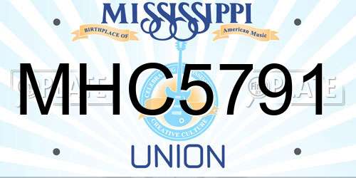 MHC5791 Mississippi License Plate