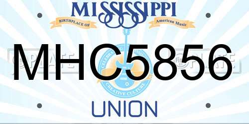 MHC5856 Mississippi License Plate