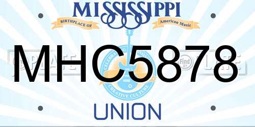 MHC5878 Mississippi License Plate