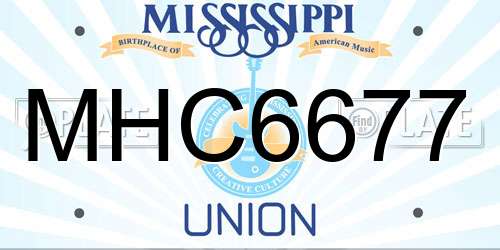 MHC6677 Mississippi License Plate