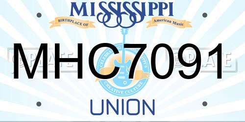 MHC7091 Mississippi License Plate