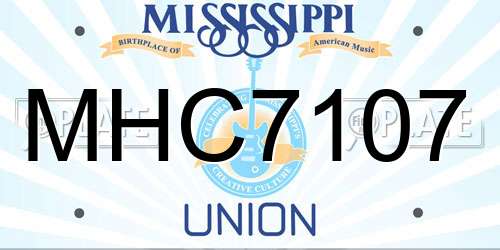 MHC7107 Mississippi License Plate