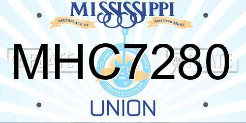 MHC7280 Mississippi License Plate