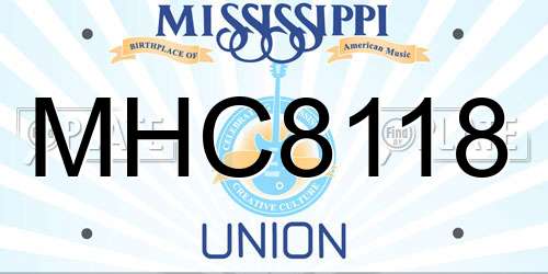 MHC8118 Mississippi License Plate