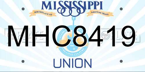 MHC8419 Mississippi License Plate