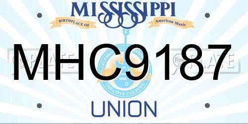 MHC9187 Mississippi License Plate
