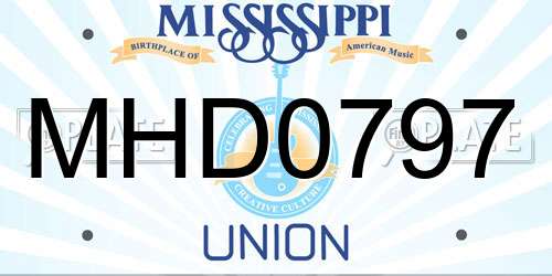MHD0797 Mississippi License Plate