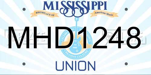 MHD1248 Mississippi License Plate